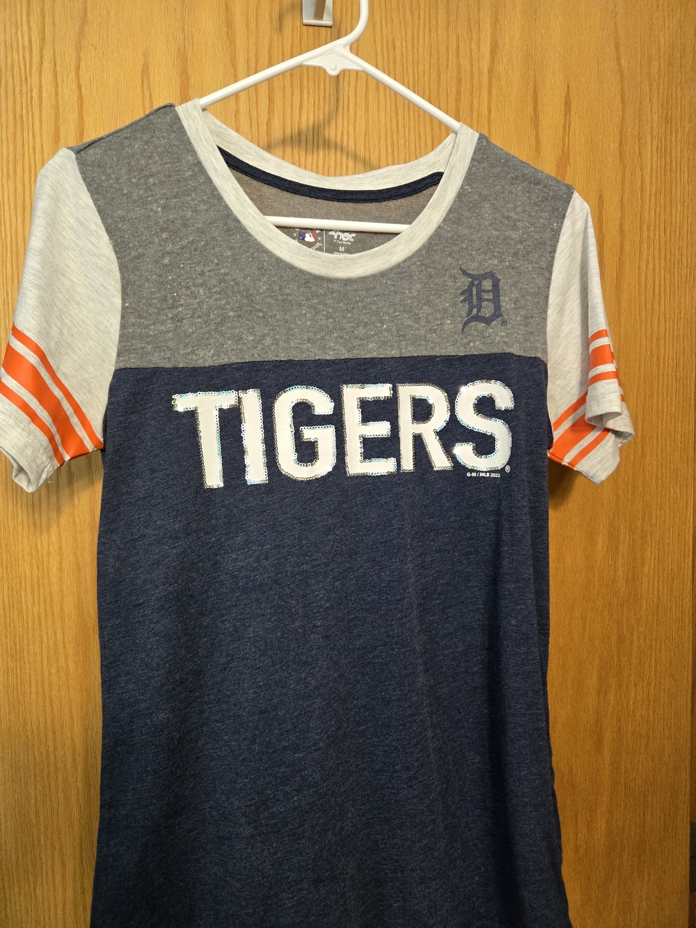 Detroit Tigers Women's Navy & Gray Short-Sleeve Tee